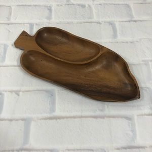 Monkey Pod Wood Banana Leaf Catch All Tray